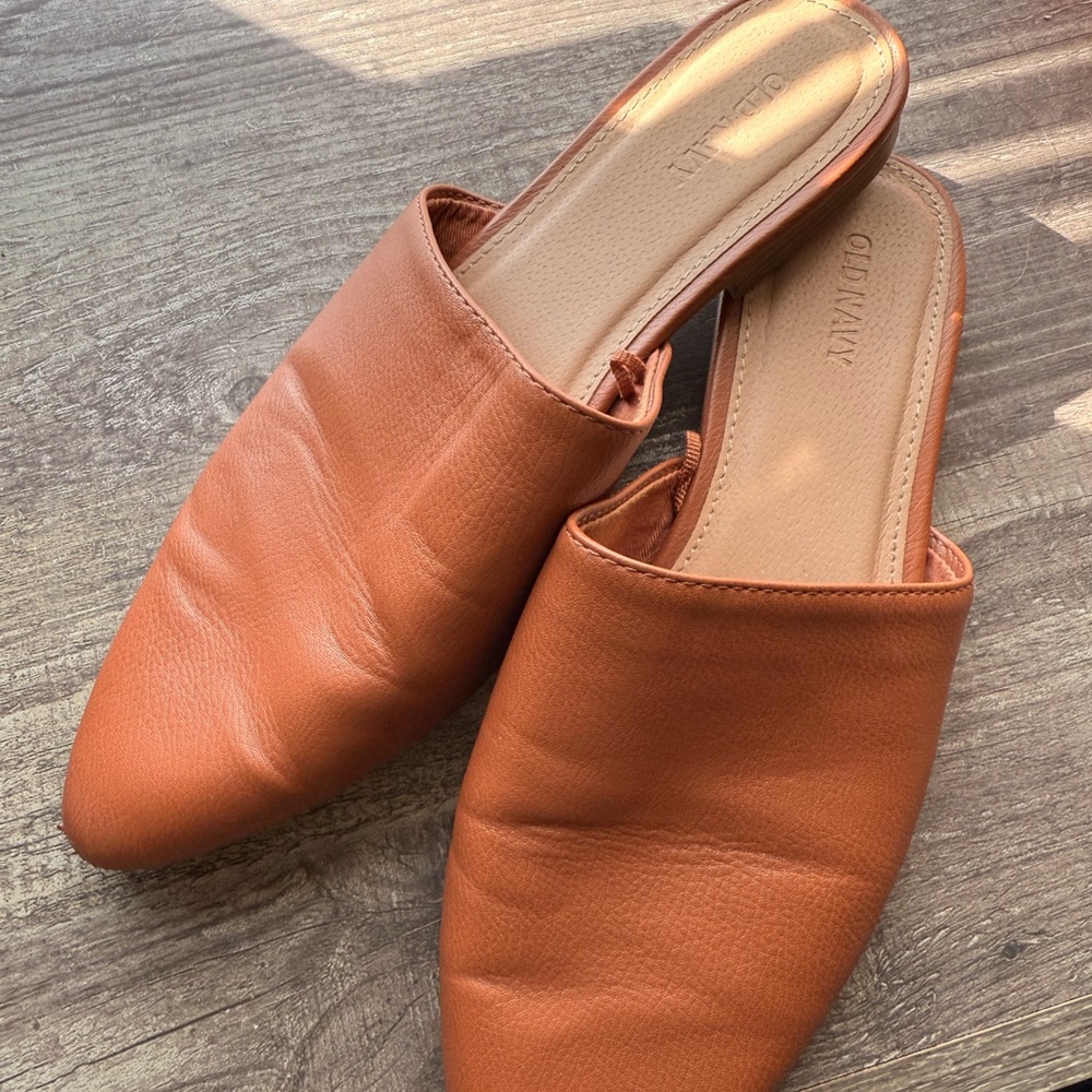 Old Navy Tan Mules Classic Slip-On Design